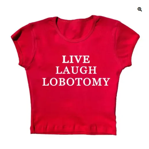 Niche Casual Short Women's Letter Print Slim Fit Midriff baring Top Red - Shop at LoveMi
