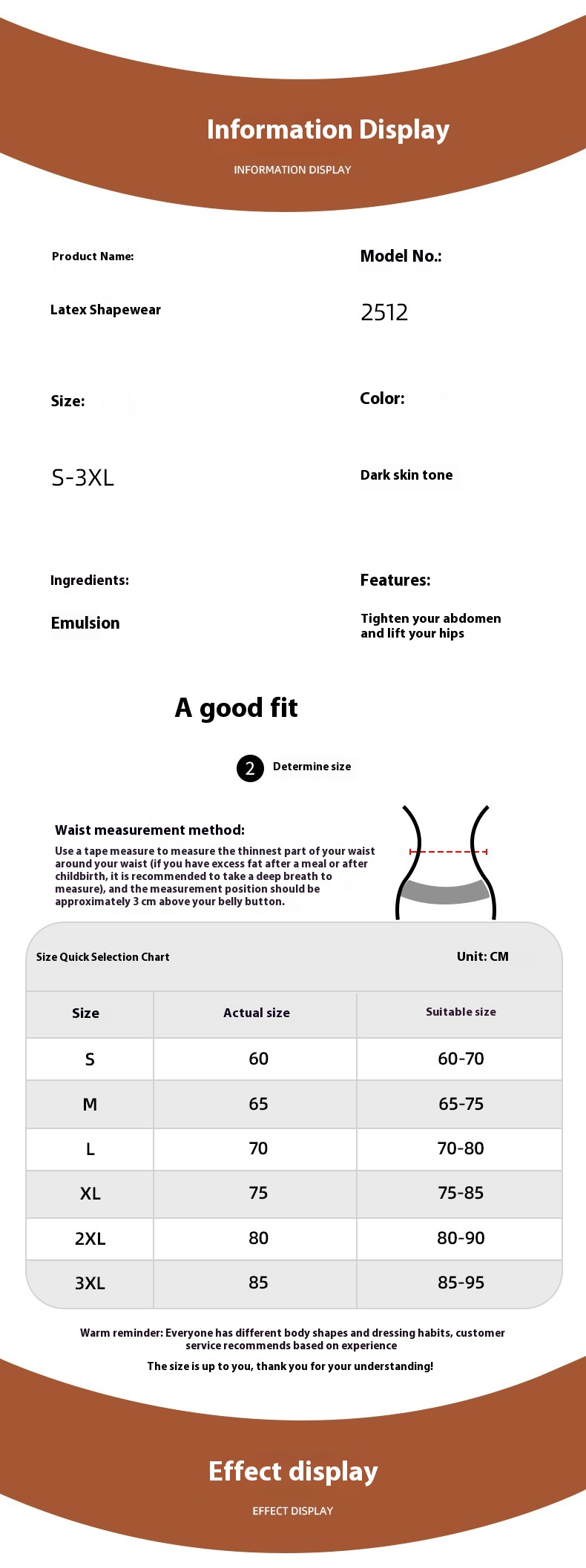 Size chart