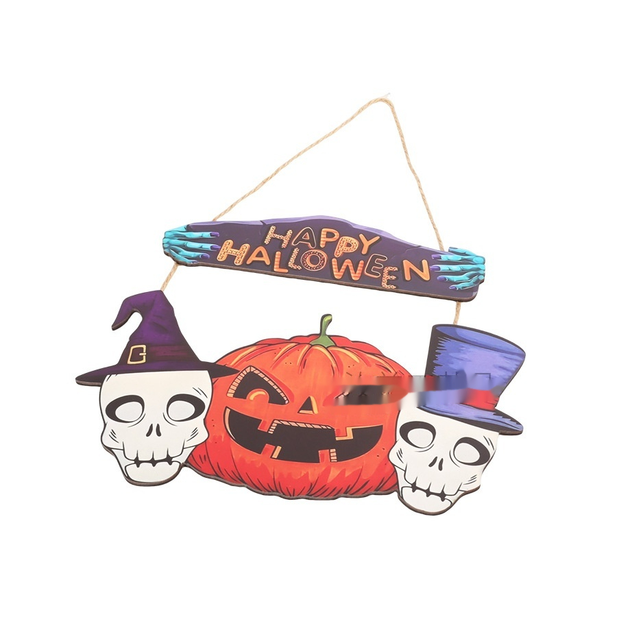 Halloween pumpkin ghost wooden door hanging (pumpkin style)