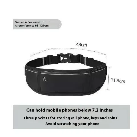 Lightweight Close fitting Waist Bag Outdoor Sports Waterproof Belt Running Waist Bag Black - Shop at LoveMi