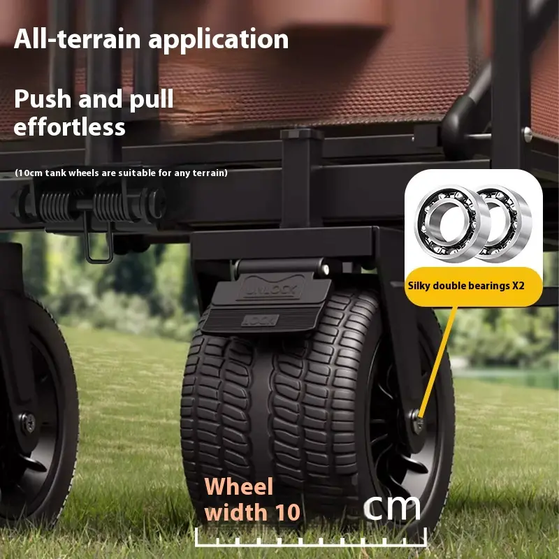 Outdoor Camping Cart Shopping Stall Shopping Trolley Portable Folding Luggage Trailer
