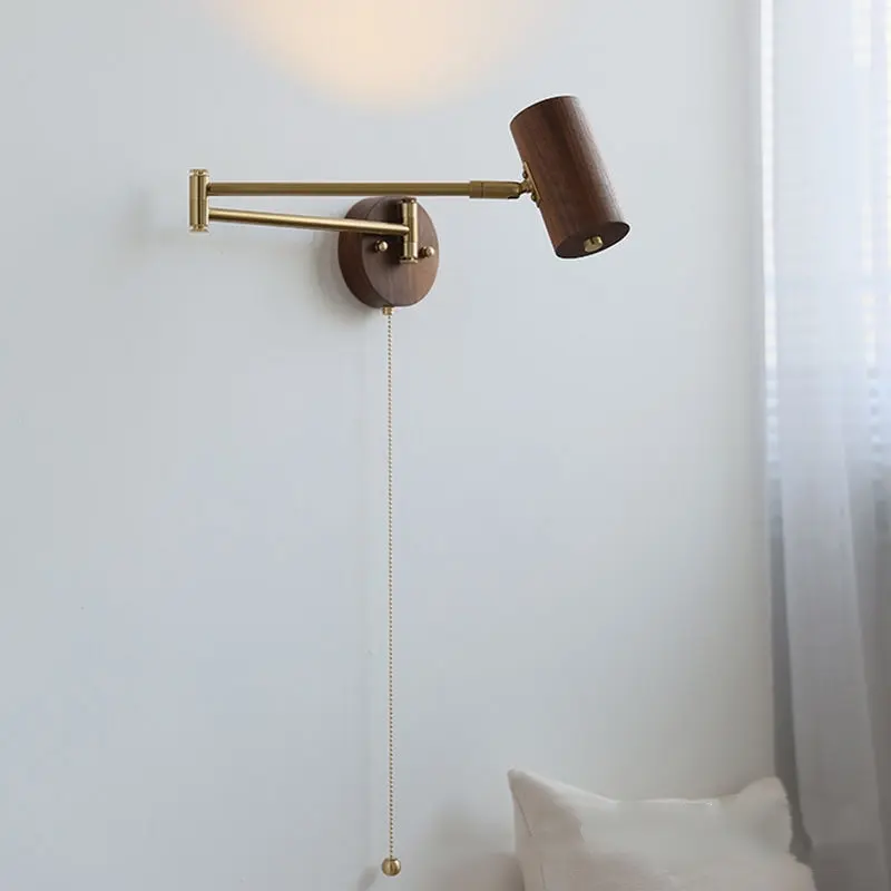 Retro Left And Right Rotating Wall Lamp With Switch Long-arm Spot Light