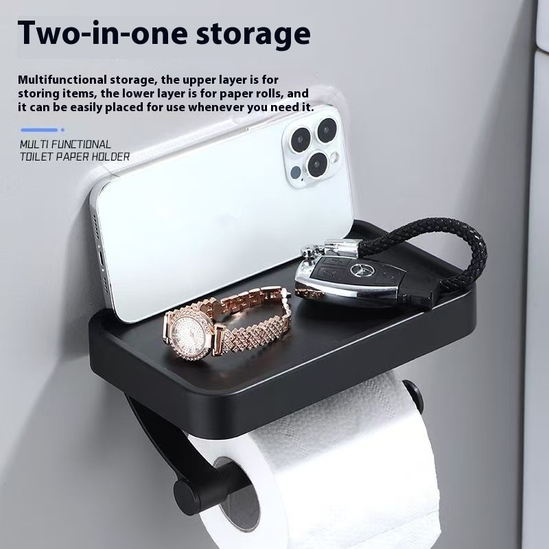 Wall-mounted Bathroom Punch-free Thickened Toilet Paper Holder