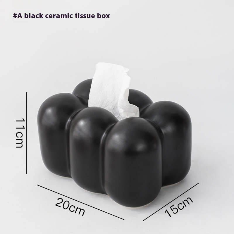 European-style Minimalist Creative Household Ceramic Paper Extraction Box - Image 2
