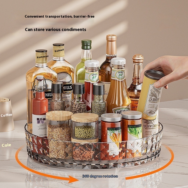 Seasoning Rotating Storage Rack Kitchen Multi-function Tray