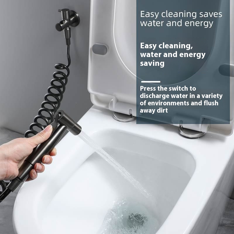 Domestic Toilet High Pressure Water Spray Gun Mouth Spring Tube Suit