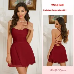 Tube Top Sexy Slim Fit Backless Tuxedo Dress - Wine Red - View 1