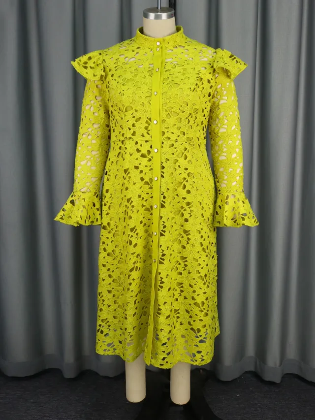Lace Coat Half Turtleneck Cardigan Inner Wear Dress Mustard Green - Shop at LoveMi