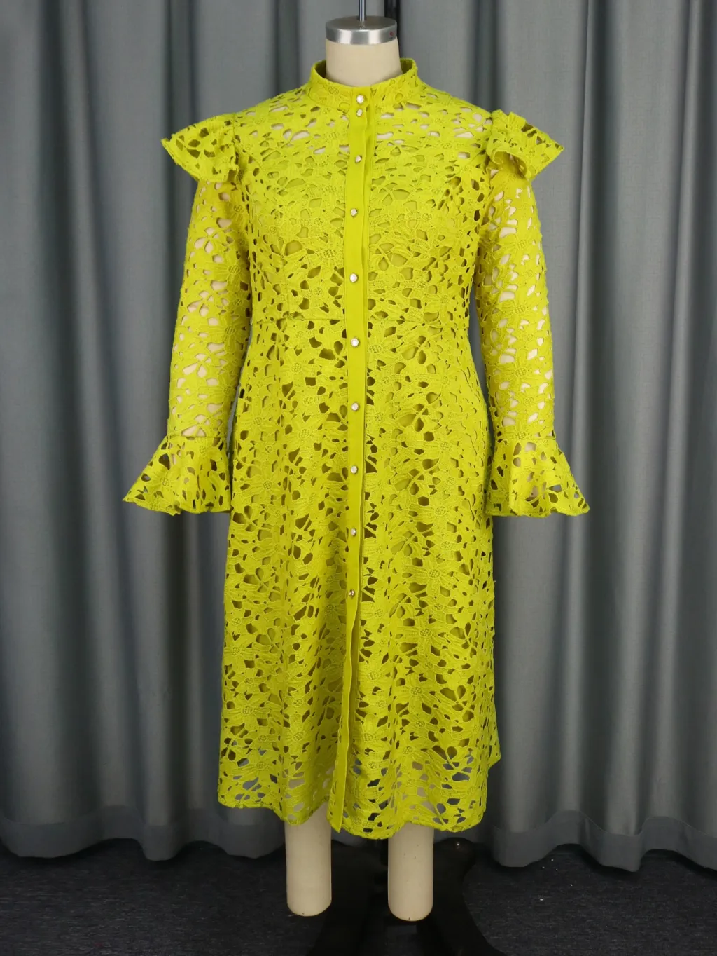 Lace Coat Half Turtleneck Cardigan Inner Wear Dress - Green