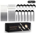 Black Silver 24Pcs