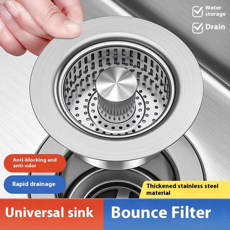 Stainless Steel Kitchen Sink Filter Screen Bomb Drain Cap