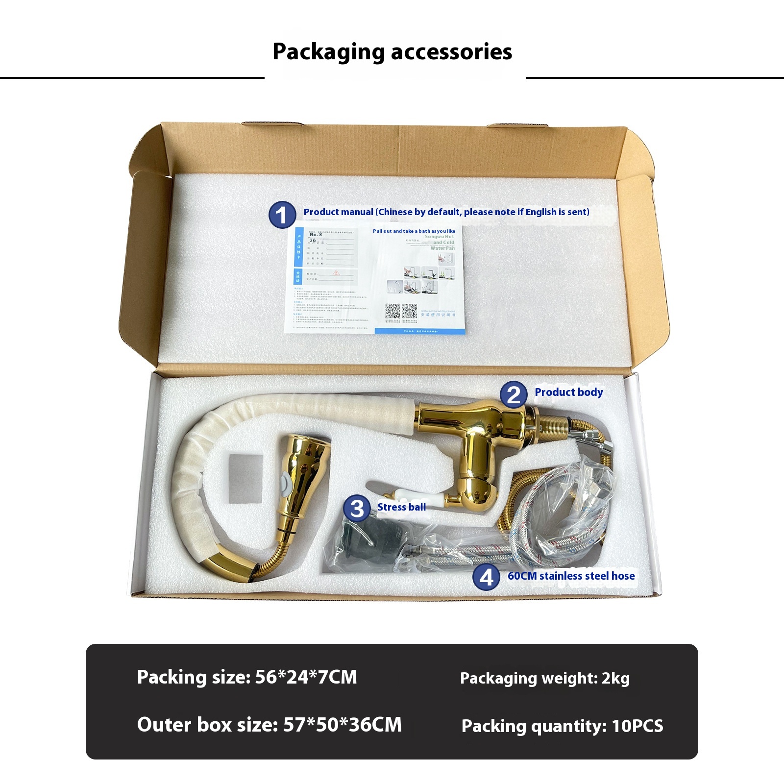 Vintage Kitchen Splash-proof Brass Pullout Faucet