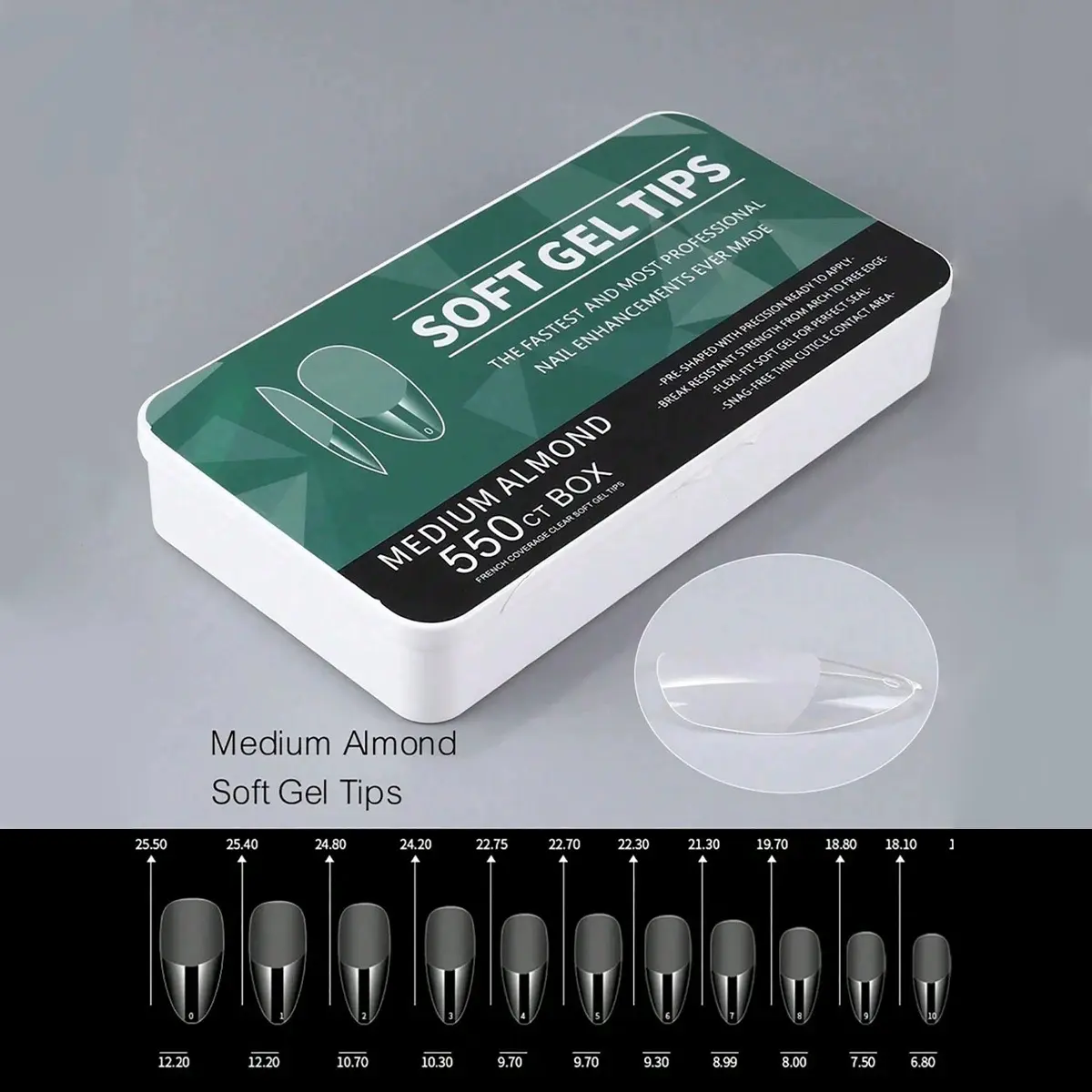 Porcelain White Box 550 Pieces Ultra-thin Seamless Frosted Nail Tips