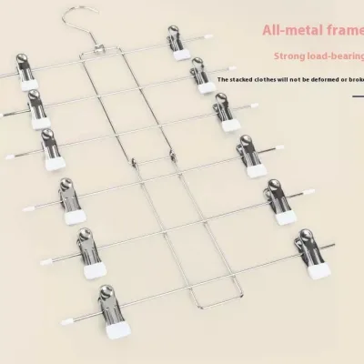 Multifunctional Pantskirt Clip Household Storage Invisible Hanger Stainless Steel Multi-layer