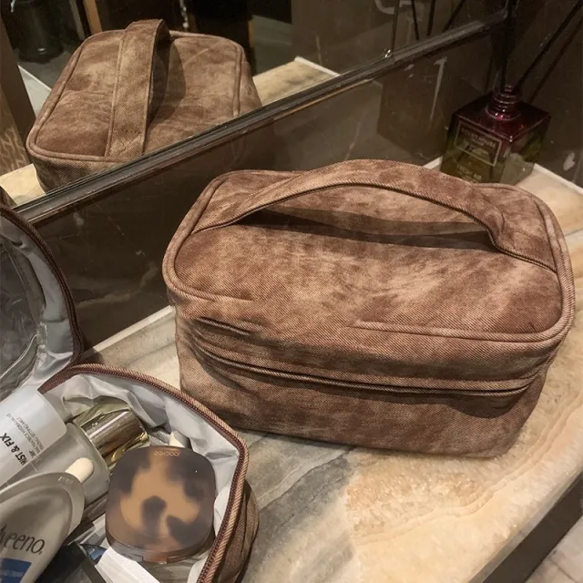 Waterproof Portable Partition Storage Handbag Brown - Shop at LoveMi
