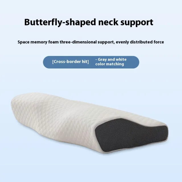Rebound Memory Foam Pillow Pillow For Students White And Gray Stitching - Shop at LoveMi