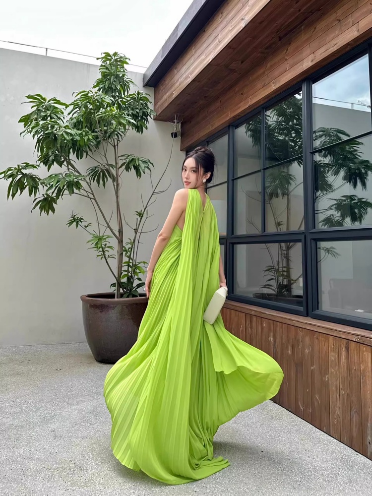 Women's Fashion Pleated Dress Holiday Beach Dress