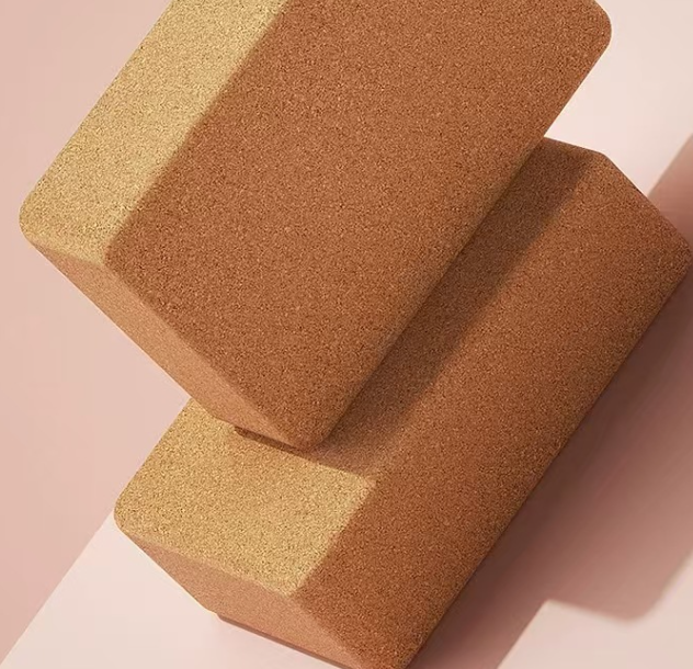 Brown Rectangular Yoga Cork Block