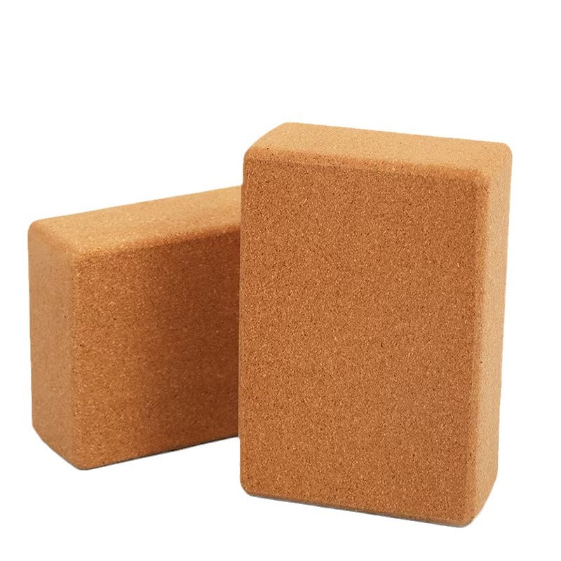 Brown Rectangular Yoga Cork Block