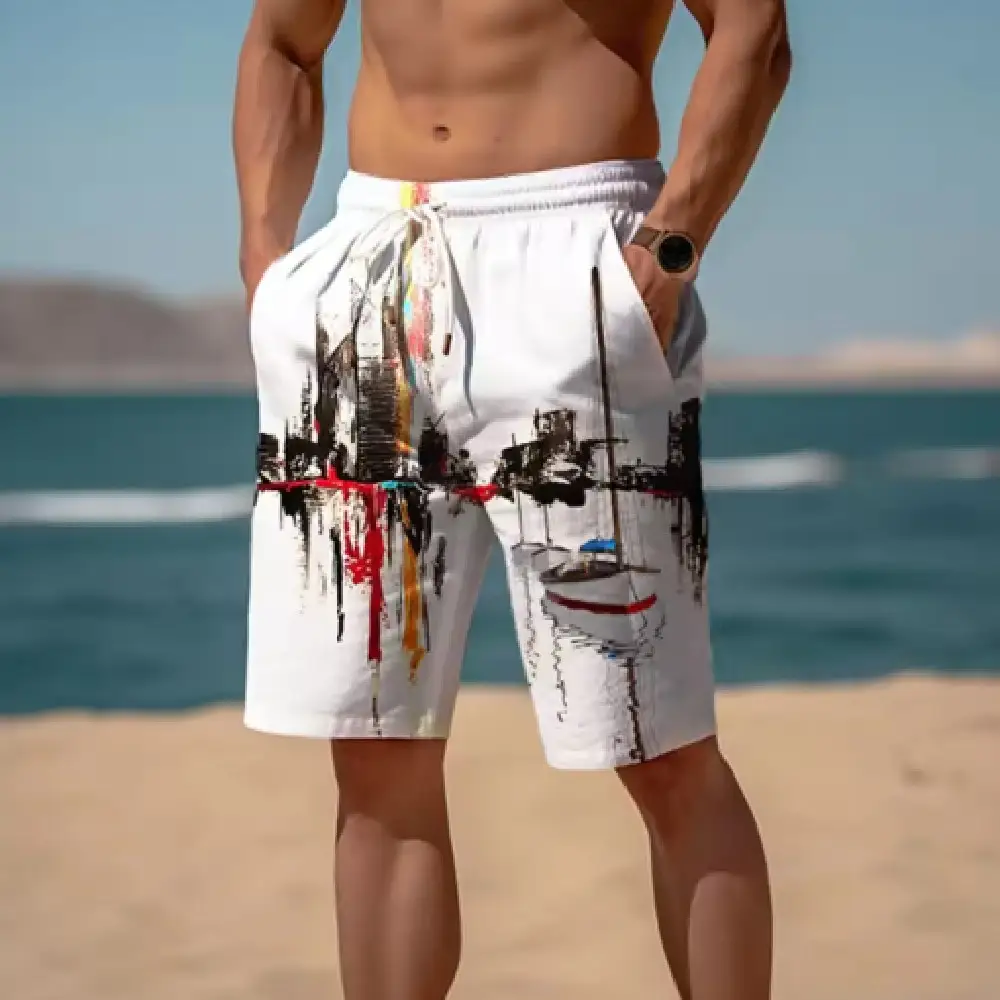 Fashion Personality Men's Tropical 3D Printed Shorts
