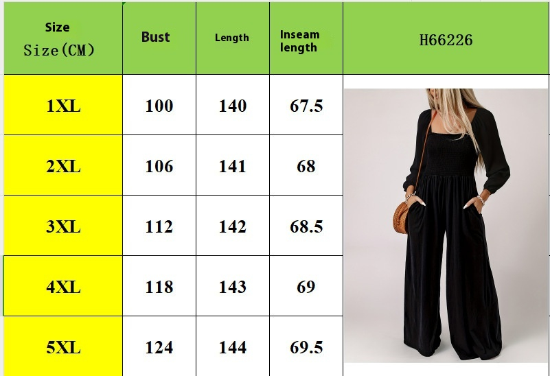 Women's Wide Leg Jumpsuit in Gray with Straight Pants and Pockets size details