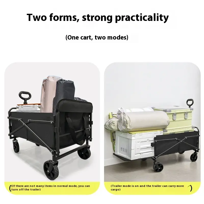 Rear Open Camping Outdoor Folding Cart