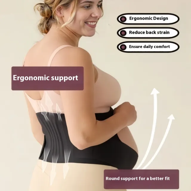 Late Pregnancy Belly Support Waist Slimming Thin Breathable Abdominal Belt Black - Shop at LoveMi