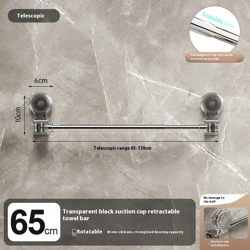 Suction Cup Bathroom Towels Shelf Wall-mounted Punch-free Storage