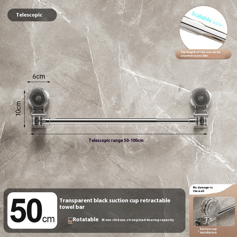 Suction Cup Bathroom Towels Shelf Wall-mounted Punch-free Storage