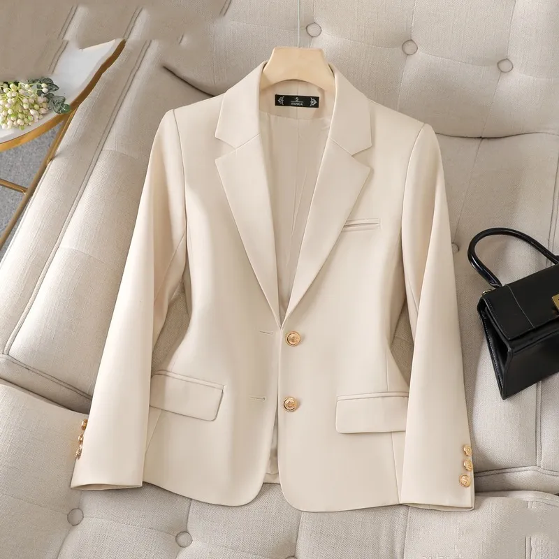 Professional Suit Formal Women's Coat Overalls - Apricot