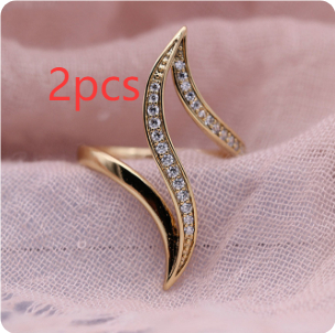 Fashion Exaggerated Curve Rose Gold Women Ring