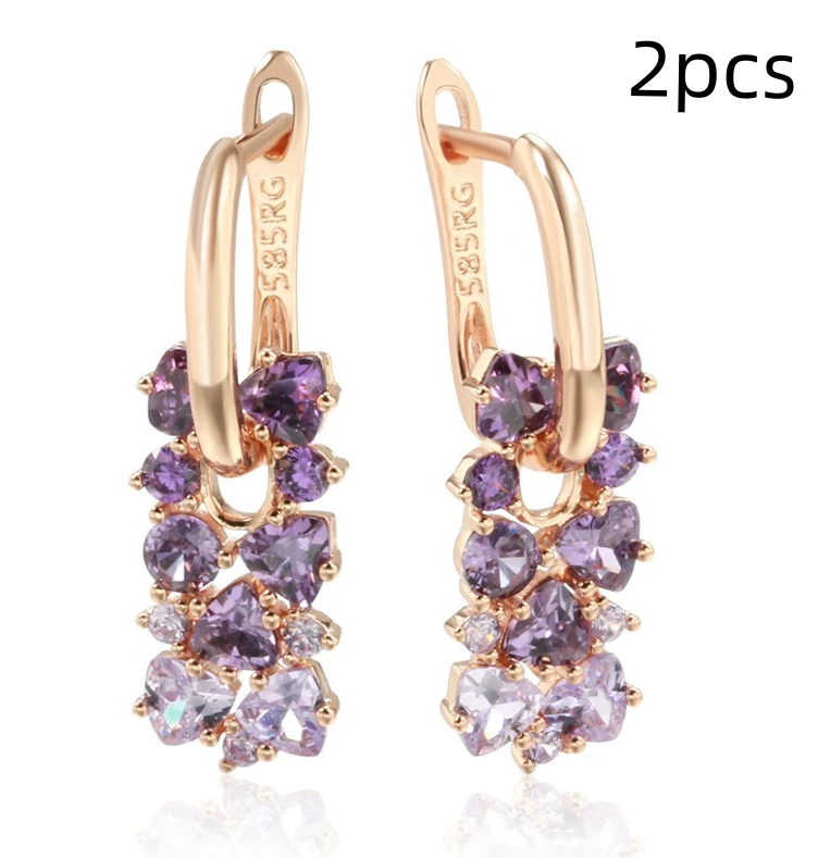 Women's Fashion Simple Geometric Square Zircon Earrings