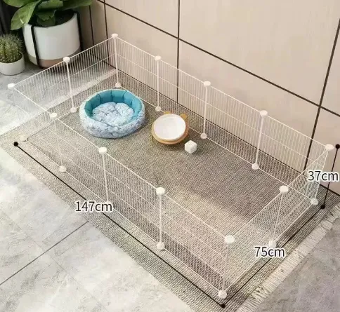 Small Dog Indoor Home Isolation Fence Cage - 4 Columns And 2 Rowswhite