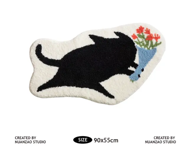 Cute Cat Absorbent Non-slip Cartoon Carpet