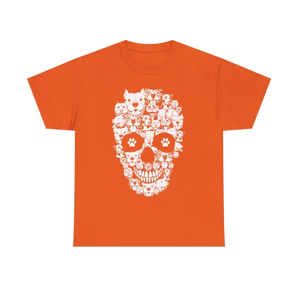 T-shirt Men And Women Couple Solid Colour White Printing - Orange