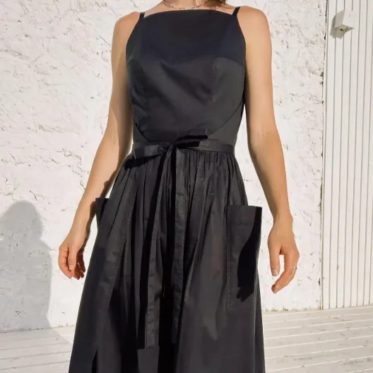 Female Solid Color Casual Sleeveless Fashion Dress Black - Shop at LoveMi
