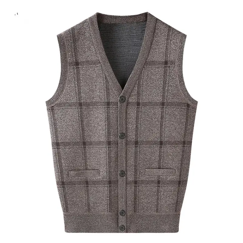 Middle-aged And Elderly Men's Jacquard Vest