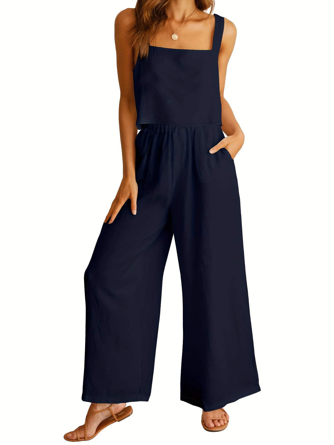 women’s square collar camisole 2 piece outfit