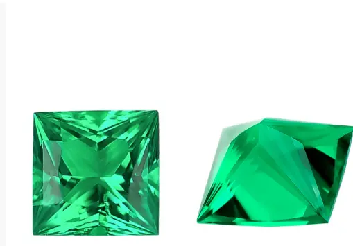 Emerald Green Treasure Shaped Colored Gems