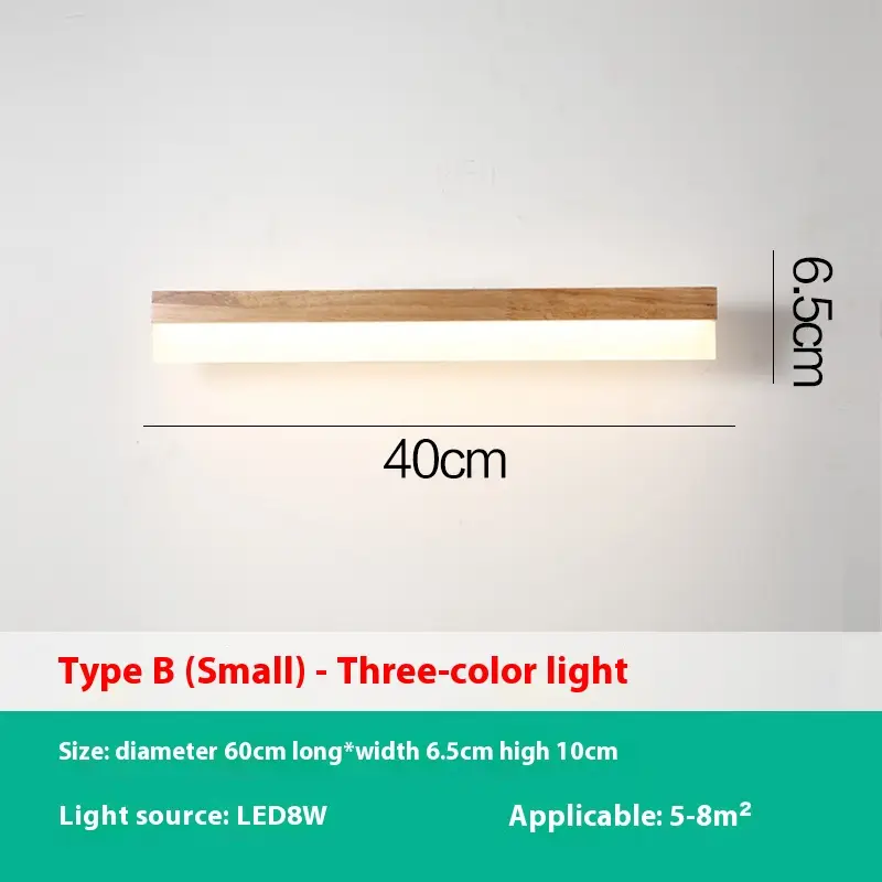Mirror Front Lamp Nordic Log Bathroom LED Japanese Household