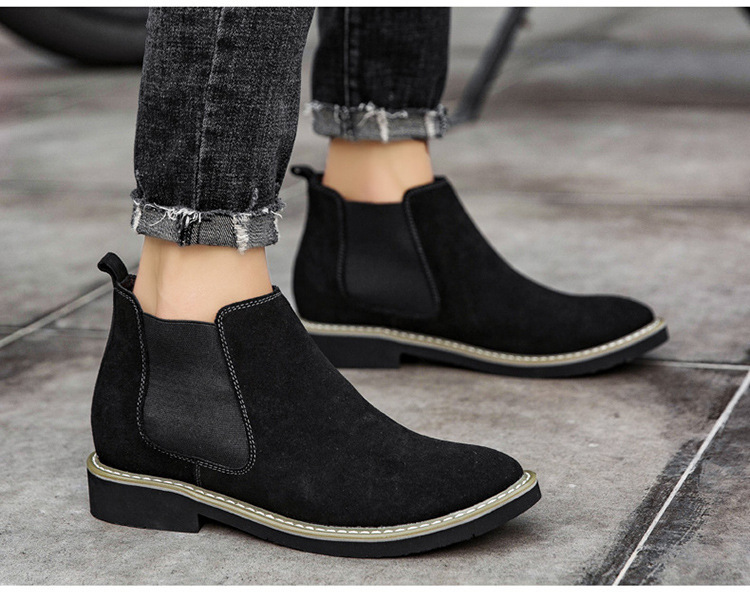Invisibly Heightened Casual Leather British Soft Bottom Height Shoes — worn view 11