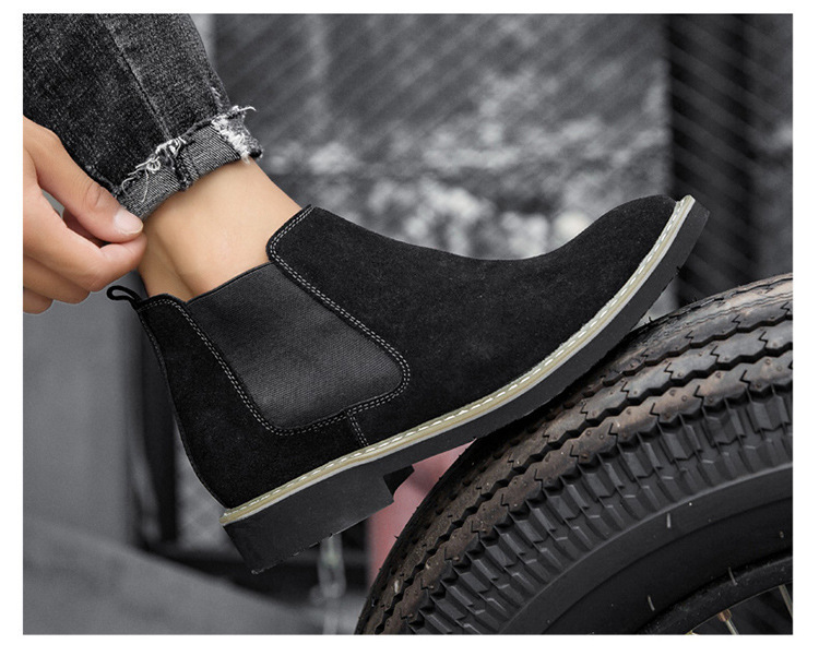 Invisibly Heightened Casual Leather British Soft Bottom Height Shoes — worn view 12