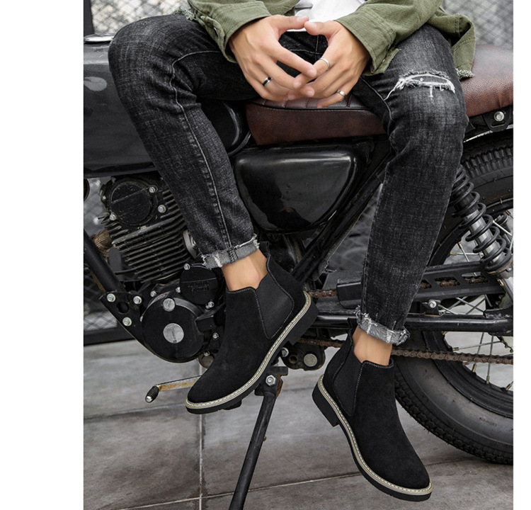 Invisibly Heightened Casual Leather British Soft Bottom Height Shoes — worn view 9