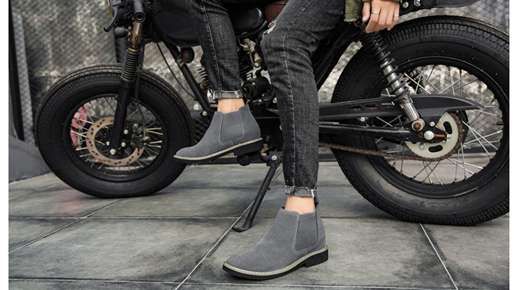 Invisibly Heightened Casual Leather British Soft Bottom Height Shoes — worn view 3