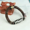 1 Black And White Dzi Bead