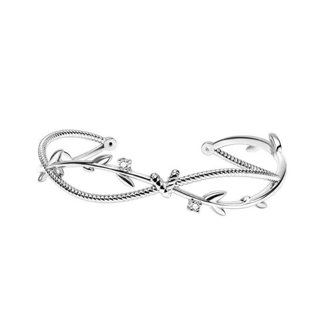 Young And Astringent Cross Twisted Design Branch Sprout Bracelet White Gold Color Z4136 - Shop at LoveMi