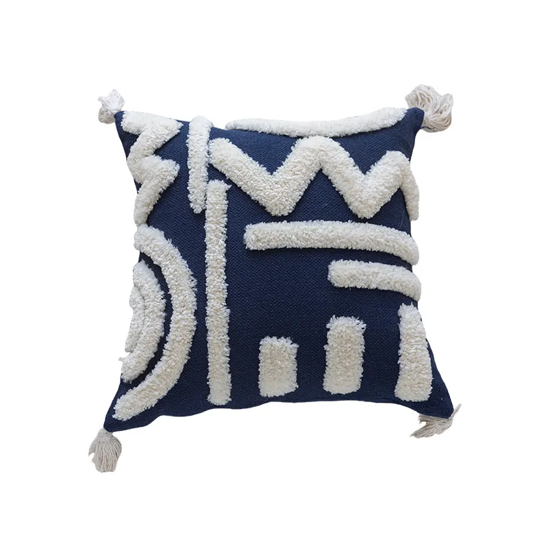 Nordic Style Sofa Pillow Cases Soft And Comfortable Fashion Simple And Compact Cotton Pillow Case - Geometric Modern Lines