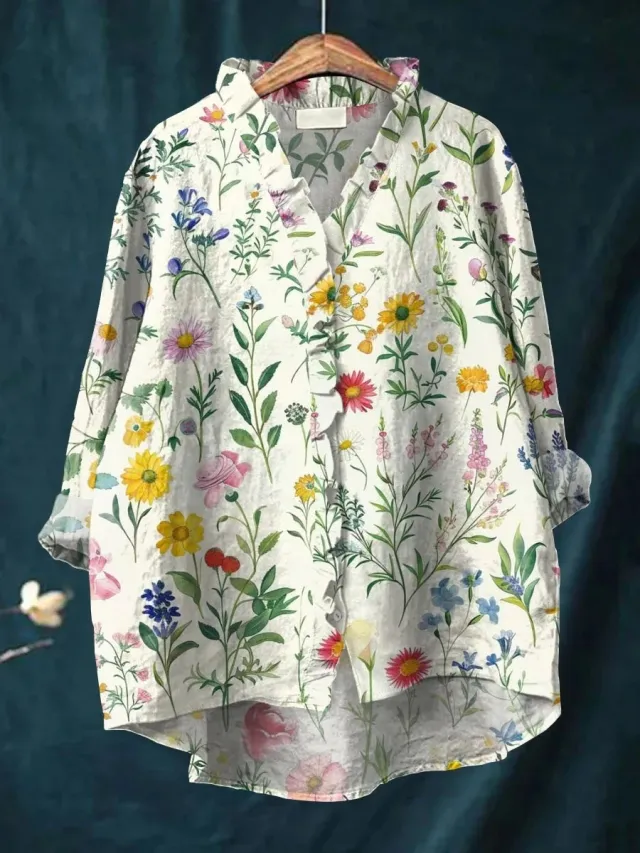 Plus Size Women's Vintage Floral Shirt 11Style - Shop at LoveMi