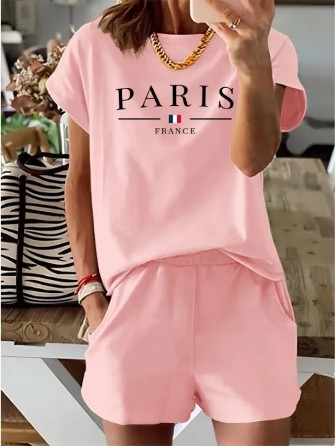 Fashion Comfort Printing Slimming Shorts Summer Casual Women's Clothing Pink - Shop at LoveMi
