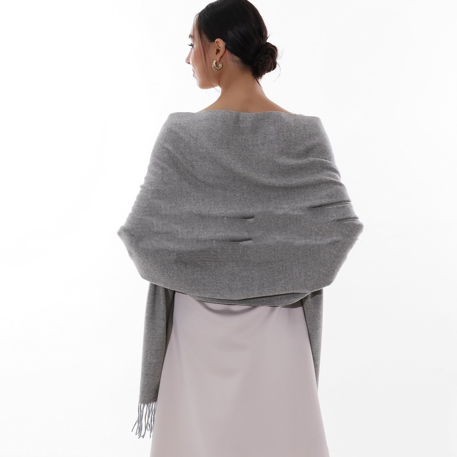 Women’s Cashmere-like Scarf Solid Color Tassel Simple All-match Wrap